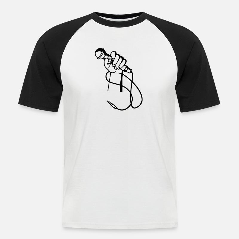 Micro Hand - Männer Baseball-T-Shirt - Weiß/Schwarz