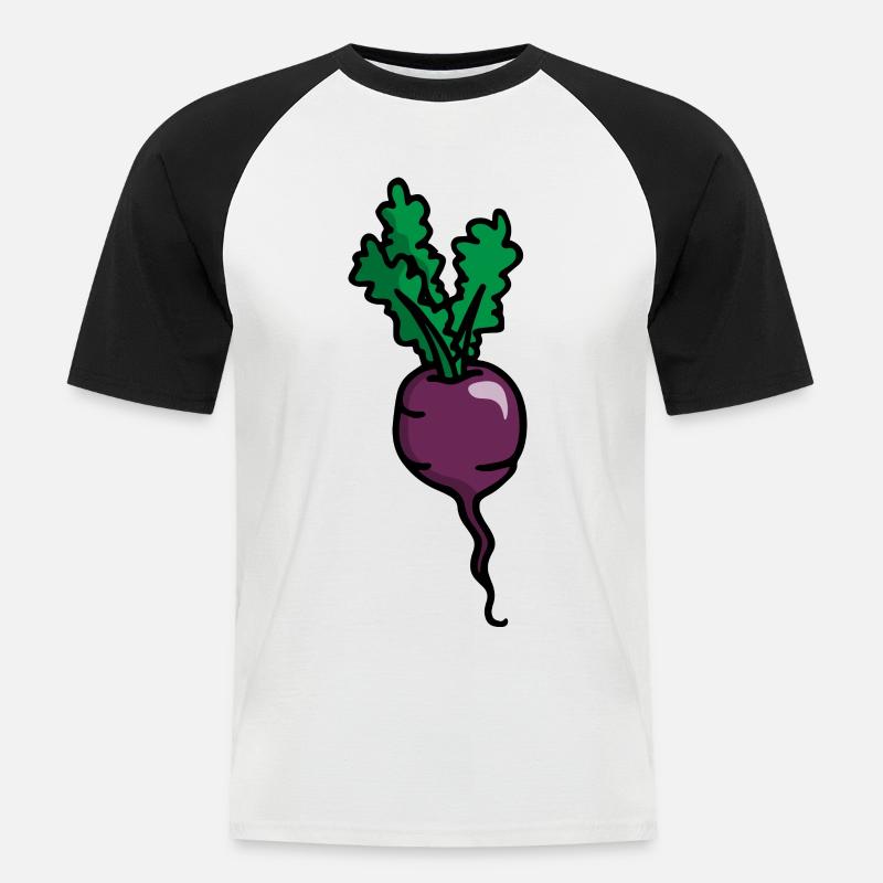 Radishes Beetroot Radish beetroot betterave - Men's Baseball T-Shirt - white/black