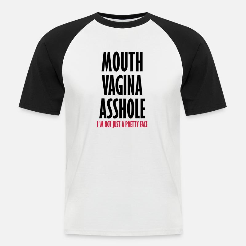 Hübsches Gesicht - Männer Baseball-T-Shirt - Weiß/Schwarz