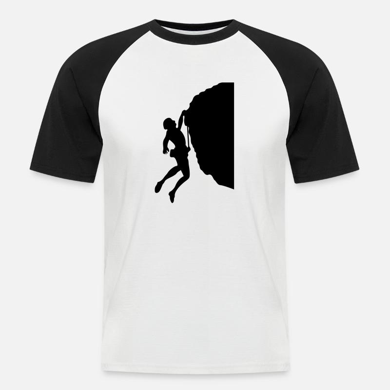 Klettern # 4 - Männer Baseball-T-Shirt - Weiß/Schwarz