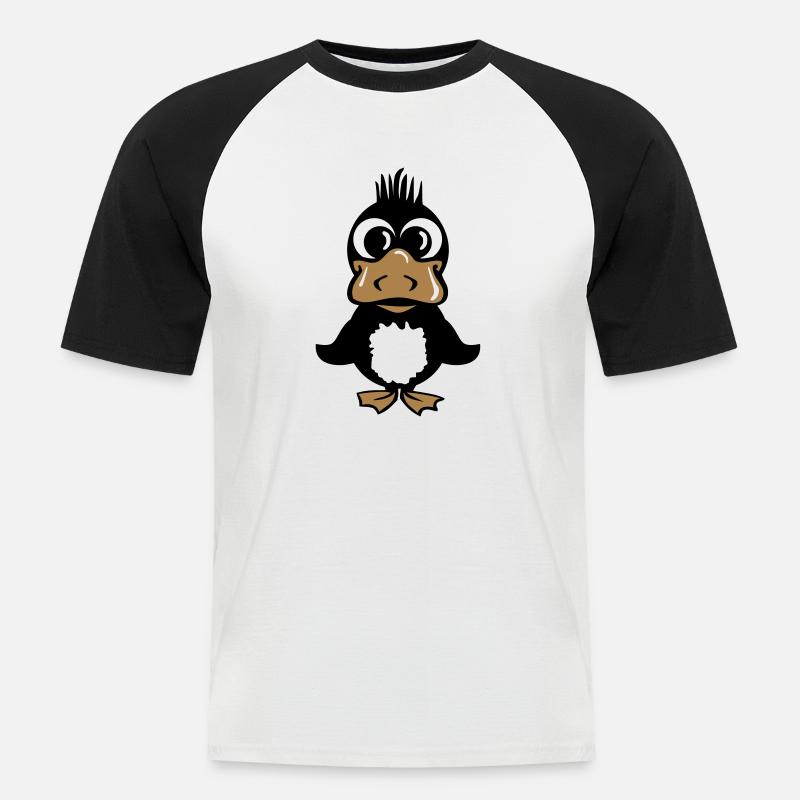 duck - Männer Baseball-T-Shirt - Weiß/Schwarz