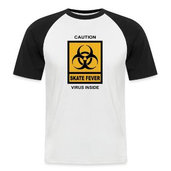 SKATE FEVER - T-shirt baseball manches courtes Homme - blanc/noir - Devant - Nik (191cm)