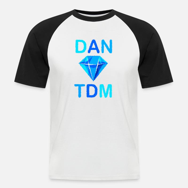 Rumbled DAN TDM - Männer Baseball-T-Shirt - Weiß/Schwarz