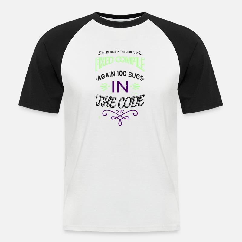 C Programmation Sharp - T-shirt baseball manches courtes Homme - blanc/noir