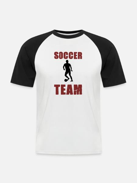Soccer Player Team - Men's Baseball T-Shirt - white/black