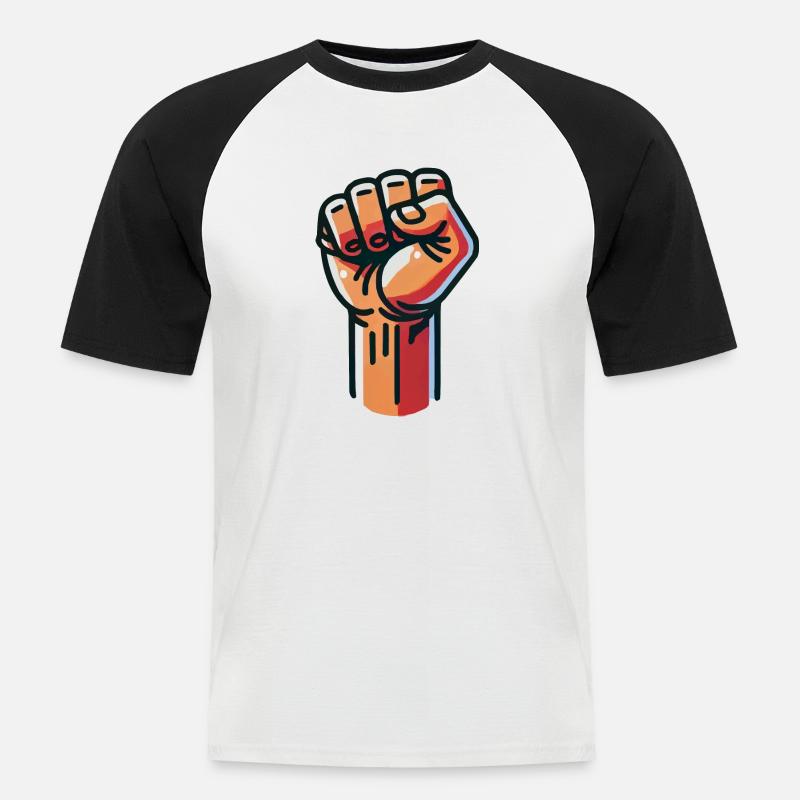 Faust Comic - Männer Baseball-T-Shirt - Weiß/Schwarz