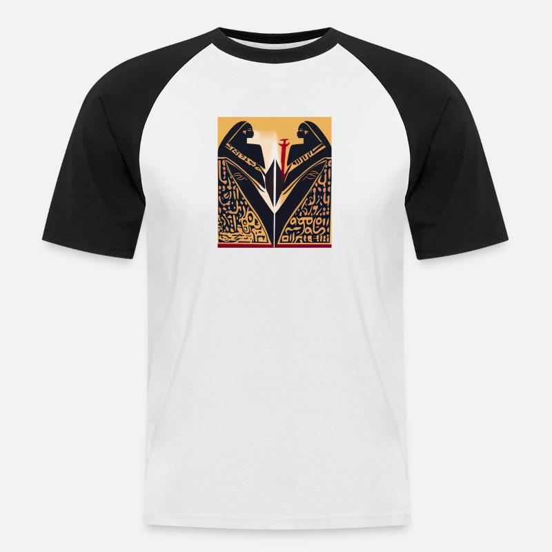 Die Kunst des Blickkontakts - Männer Baseball-T-Shirt - Weiß/Schwarz