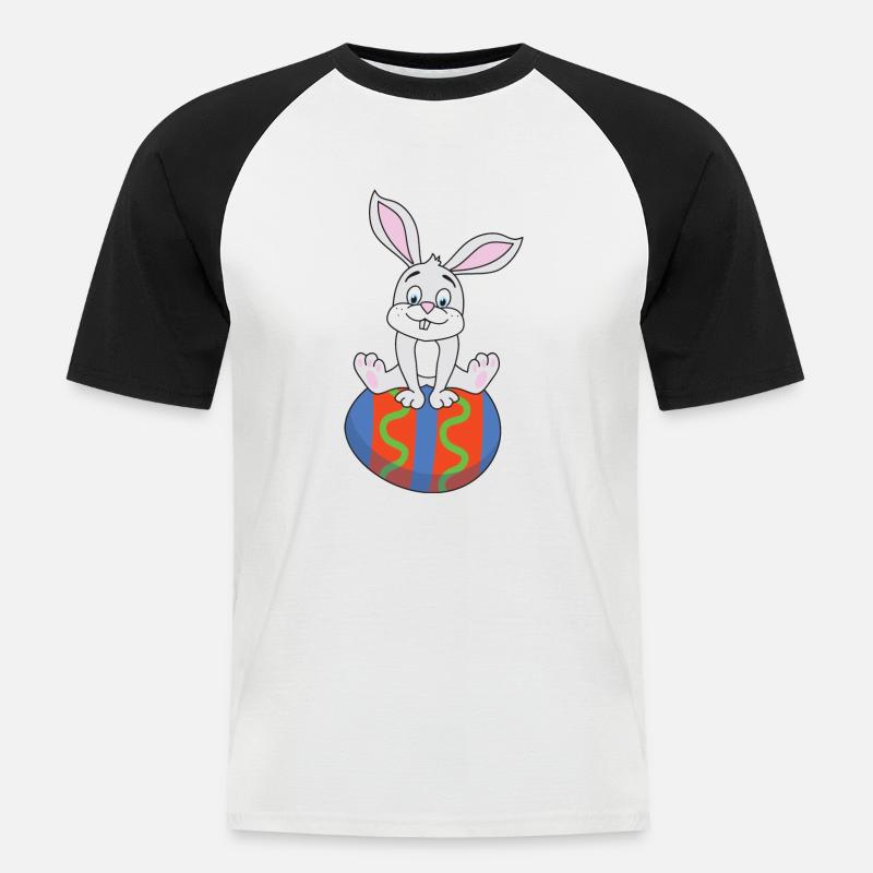 Easter motive Easter Easter bunny - Men's Baseball T-Shirt - white/black