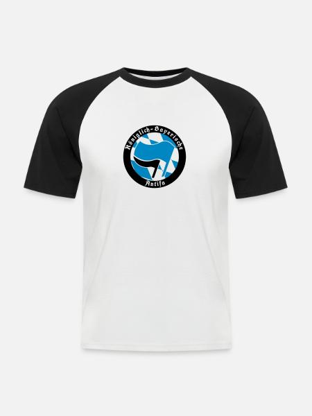 Königlich Bayerische Antifa - Männer Baseball-T-Shirt - Weiß/Schwarz