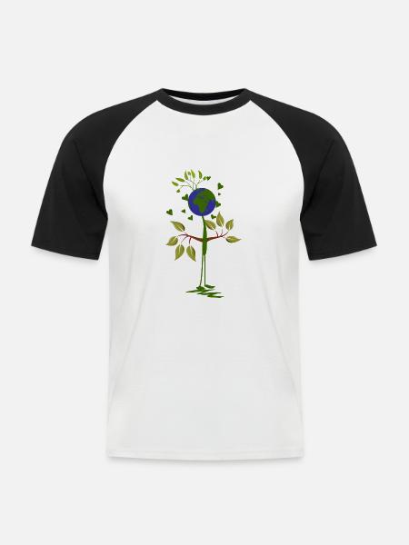 Umweltschutz Global - Männer Baseball-T-Shirt - Weiß/Schwarz