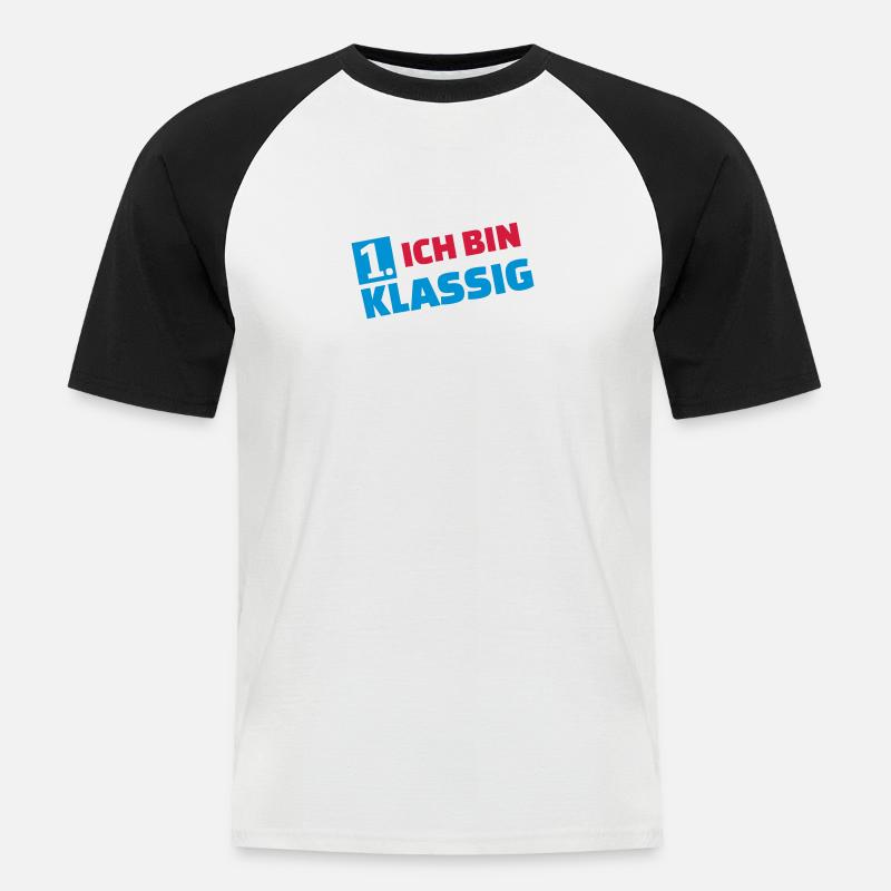 Erstklassig - Männer Baseball-T-Shirt - Weiß/Schwarz