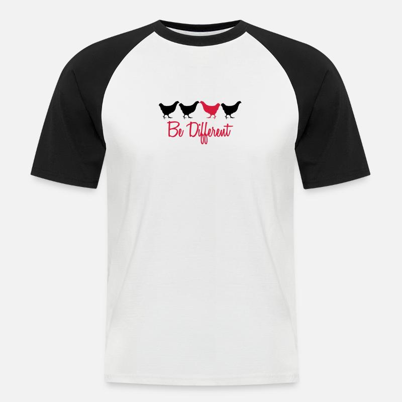 Be Different Hhs mit Text - Men's Baseball T-Shirt - white/black