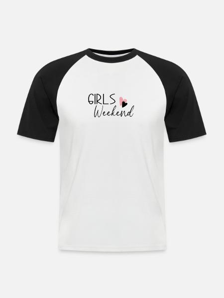 Week-end des filles - T-shirt baseball manches courtes Homme - blanc/noir