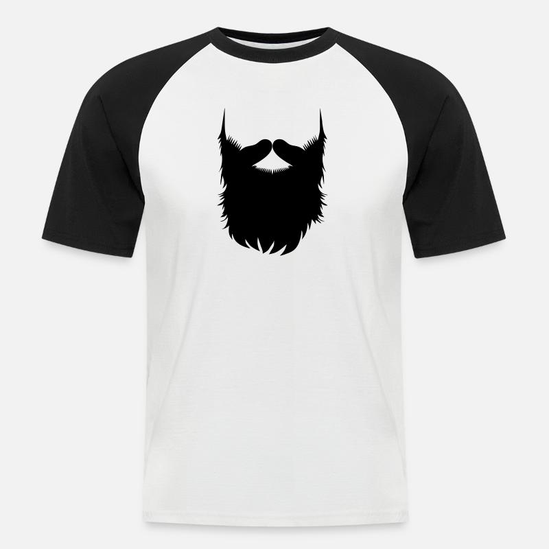 Hipster Beard Vector - Männer Baseball-T-Shirt - Weiß/Schwarz