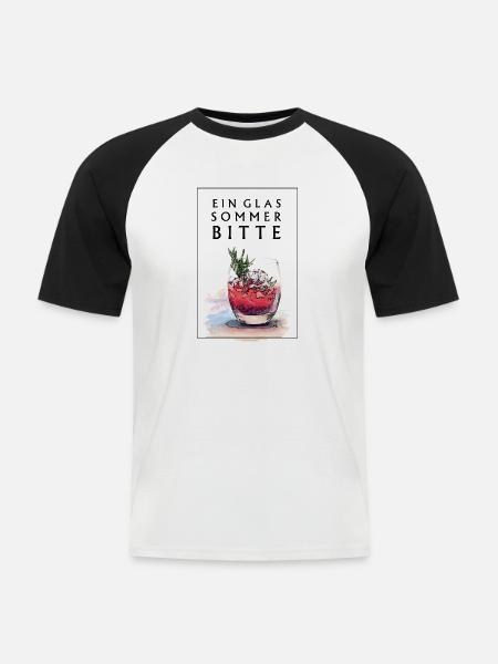 Cocktail - Männer Baseball-T-Shirt - Weiß/Schwarz