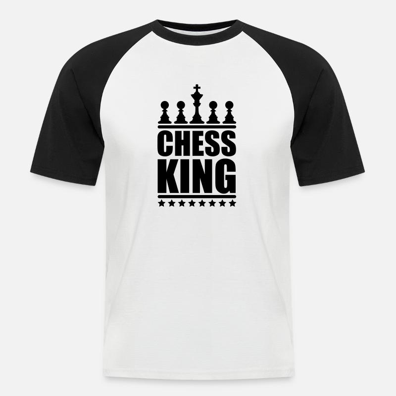 Chess King - Männer Baseball-T-Shirt - Weiß/Schwarz