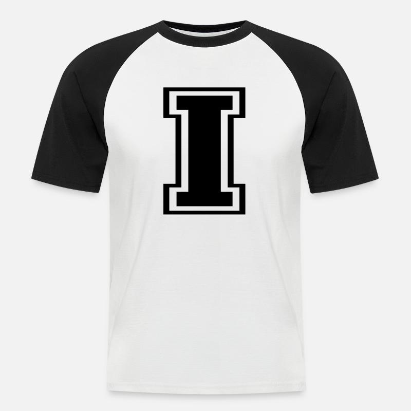 i - Männer Baseball-T-Shirt - Weiß/Schwarz