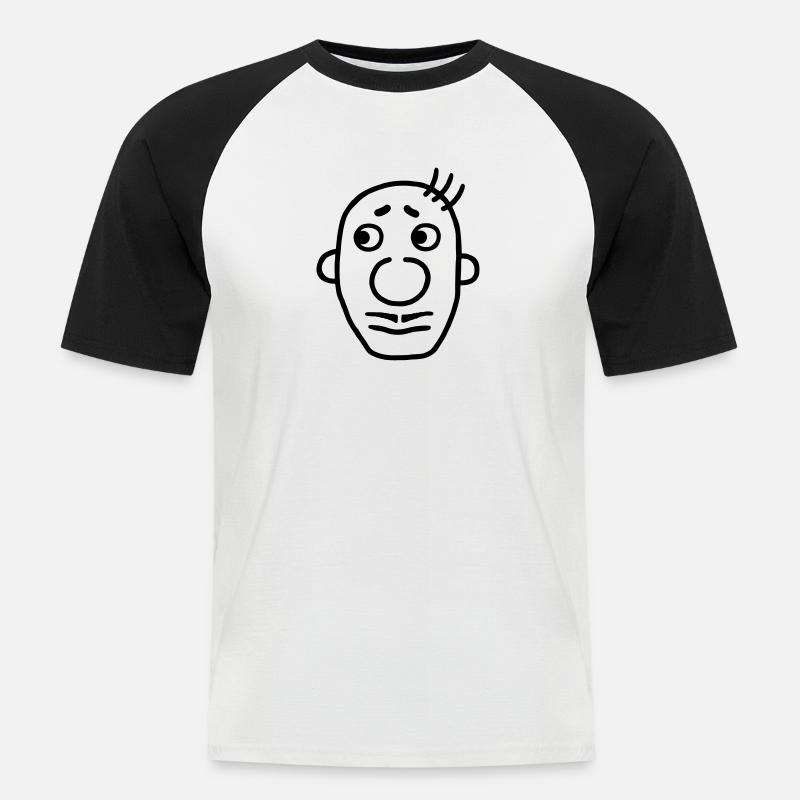 Mann mit Schnurrbart / Oberlippenbart - Männer Baseball-T-Shirt - Weiß/Schwarz