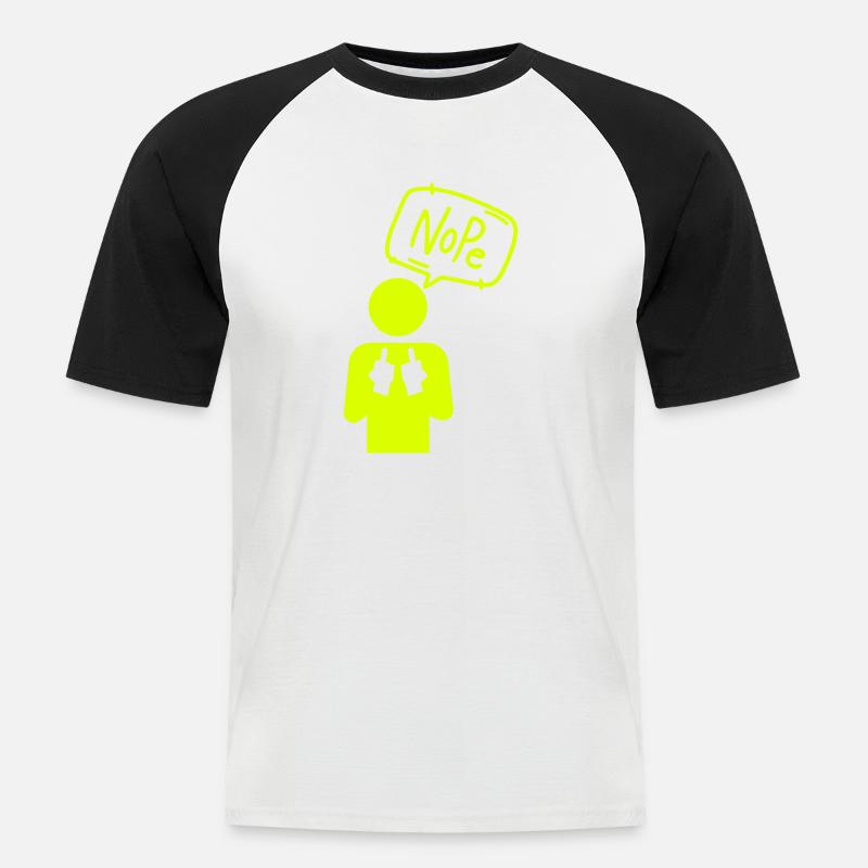 Nope - Men's Baseball T-Shirt - white/black