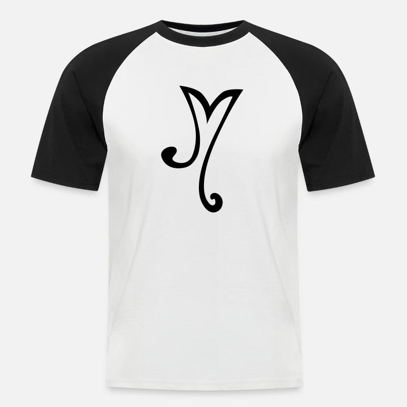 MarandersM - Männer Baseball-T-Shirt - Weiß/Schwarz