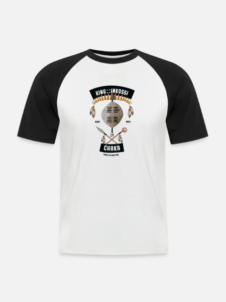 Chaka - Men's Baseball T-Shirt - white/black