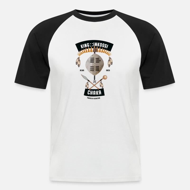 Chaka - Männer Baseball-T-Shirt - Weiß/Schwarz