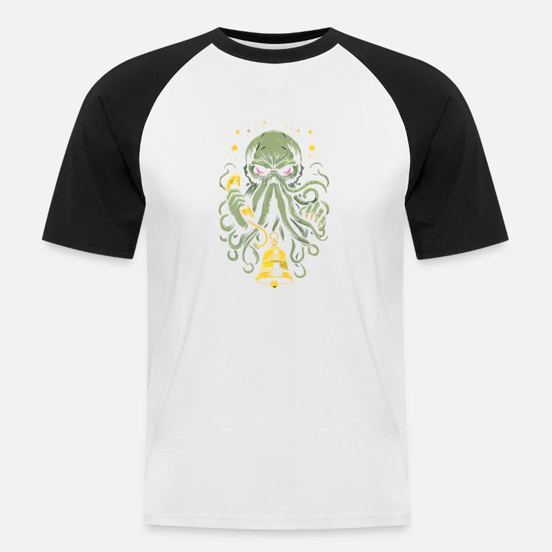 Der Ruf von Cthulhu! - Männer Baseball-T-Shirt - Weiß/Schwarz