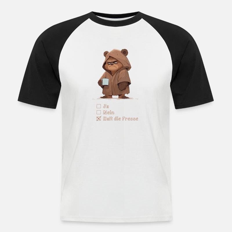 Grumpy Bear - multiple choice - Männer Baseball-T-Shirt - Weiß/Schwarz