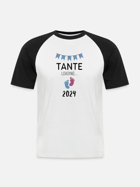 Tante Loading... 2024 - Männer Baseball-T-Shirt - Weiß/Schwarz
