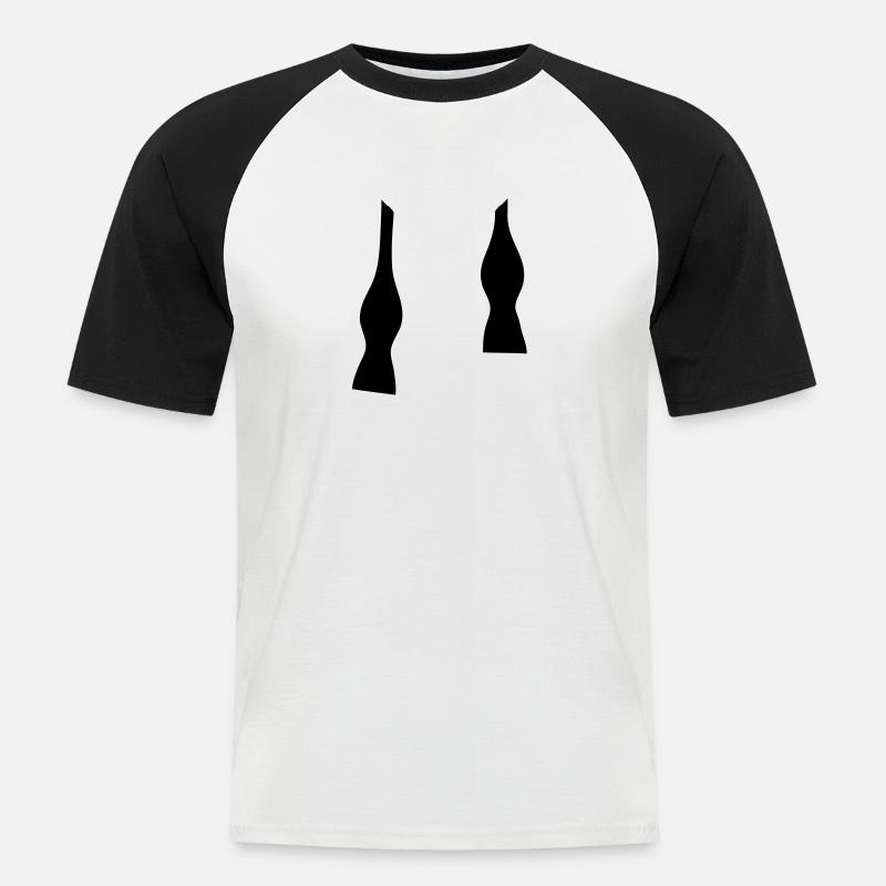 Fliege Un-done - Männer Baseball-T-Shirt - Weiß/Schwarz