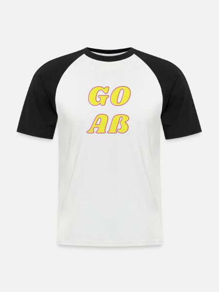 GOAß - Männer Baseball-T-Shirt - Weiß/Schwarz