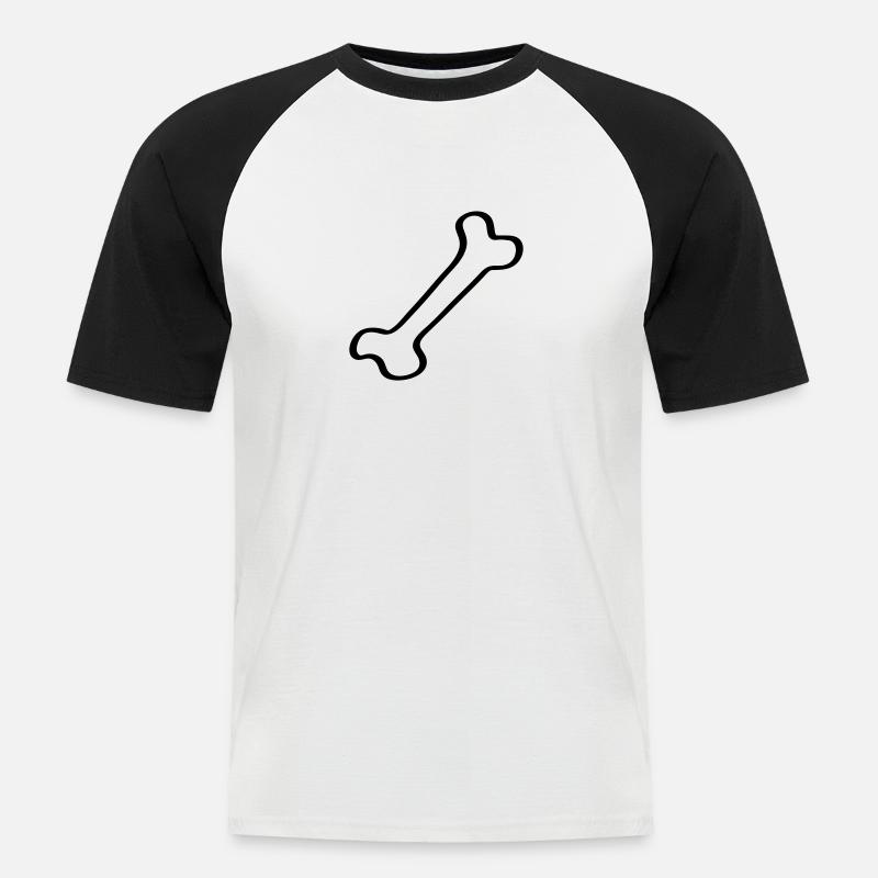 Knochen - Bone 2 - Männer Baseball-T-Shirt - Weiß/Schwarz