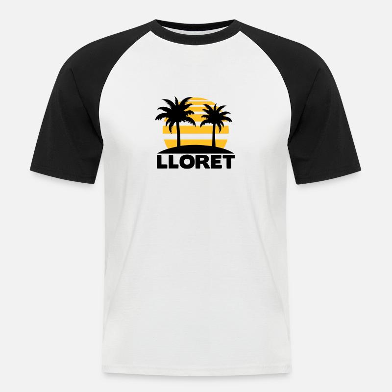 Lloret de mar - Männer Baseball-T-Shirt - Weiß/Schwarz