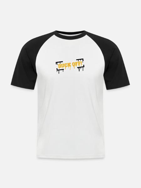 Duck Off Graffiti - Men's Baseball T-Shirt - white/black