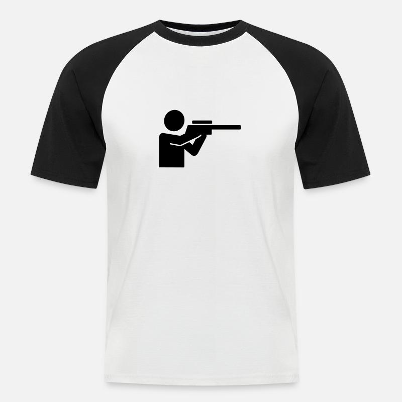 Jäger - Männer Baseball-T-Shirt - Weiß/Schwarz