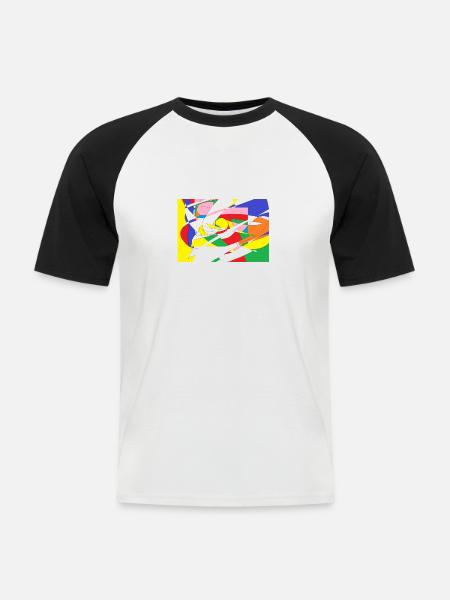 Pattern - Men's Baseball T-Shirt - white/black