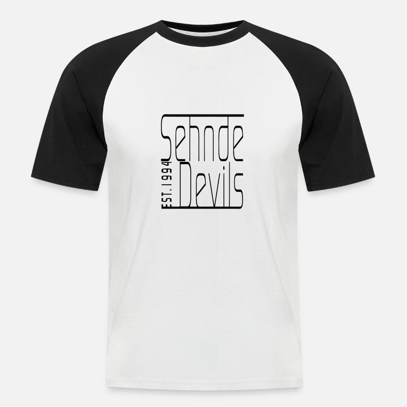 Sehnde Devils Est. 1994 - Männer Baseball-T-Shirt - Weiß/Schwarz