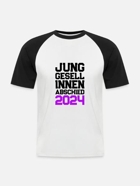 Hen Party 2024 Hen - Men's Baseball T-Shirt - white/black