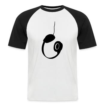 headphones - Men's Baseball T-Shirt - white/black - Front - Nik (191cm)