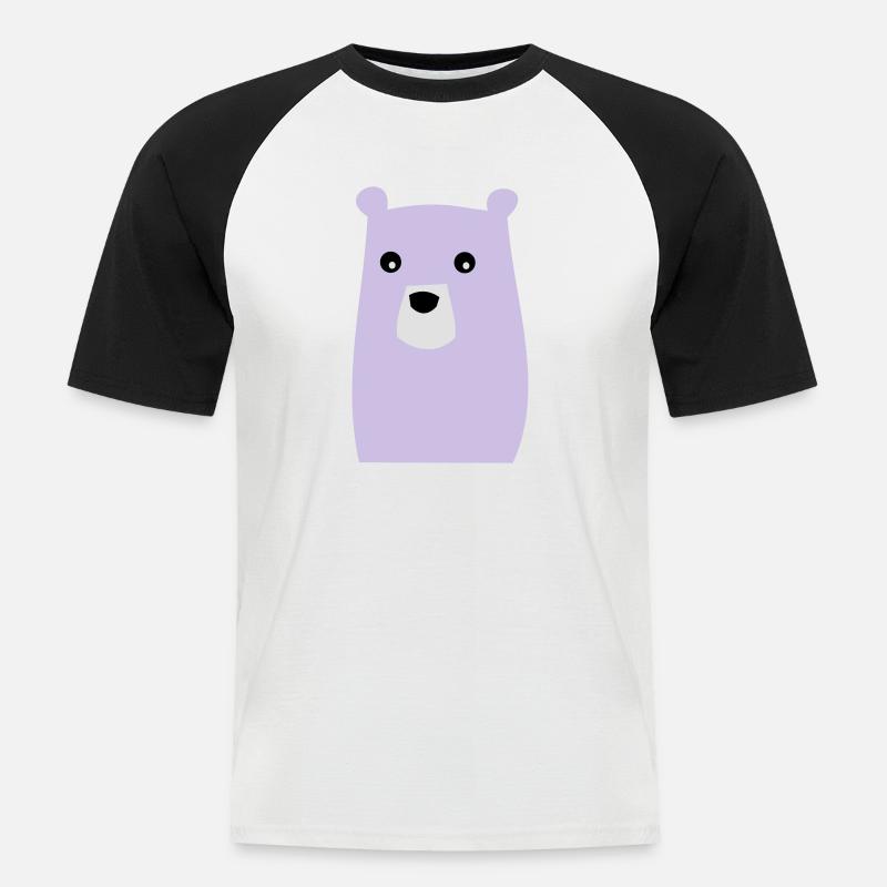 Bär - Männer Baseball-T-Shirt - Weiß/Schwarz