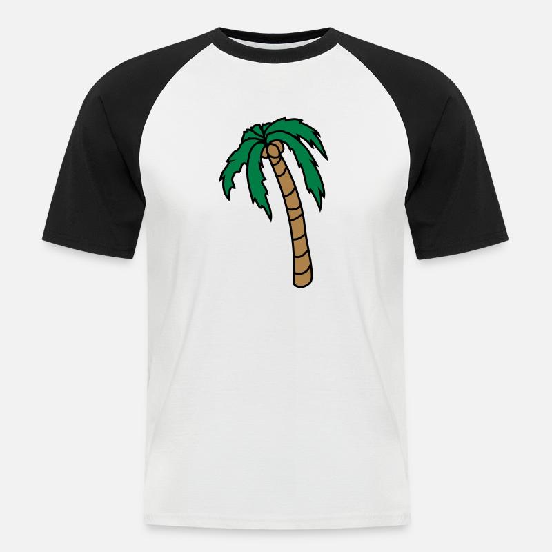Hängende Palme Design - Männer Baseball-T-Shirt - Weiß/Schwarz