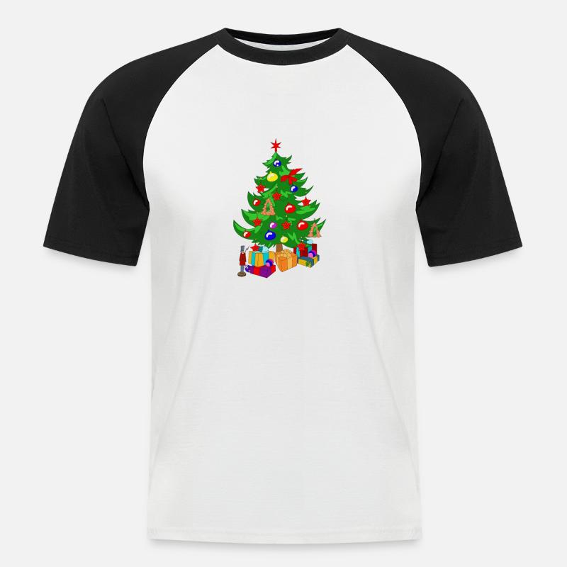 weihnachtsbaum christmas geschenk geschenkidee - Männer Baseball-T-Shirt - Weiß/Schwarz