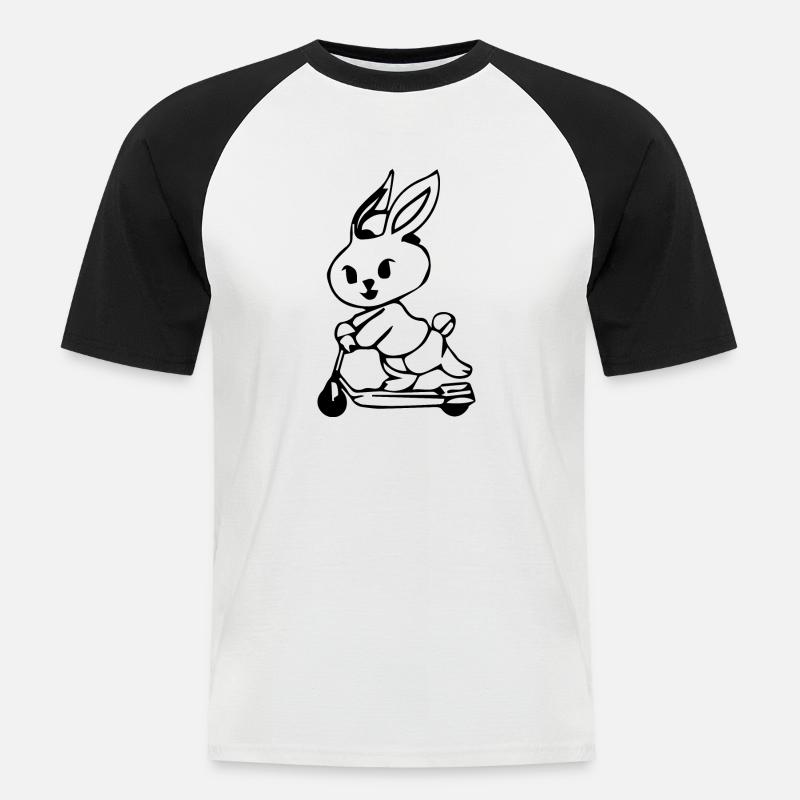 E-Scooter E-Roller Scooter - Men's Baseball T-Shirt - white/black