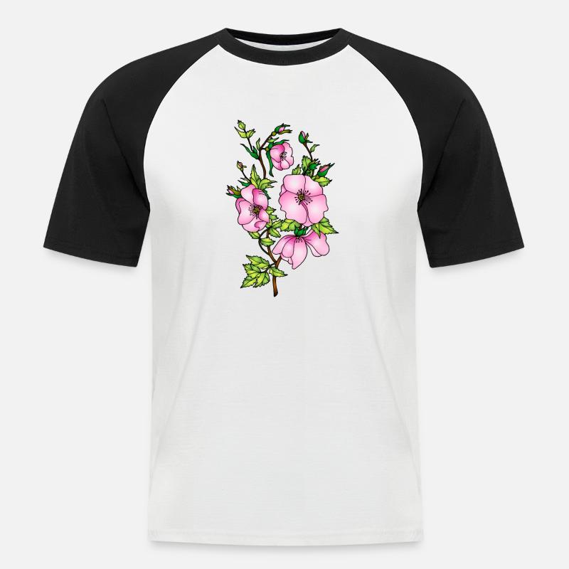 Blumen - Männer Baseball-T-Shirt - Weiß/Schwarz