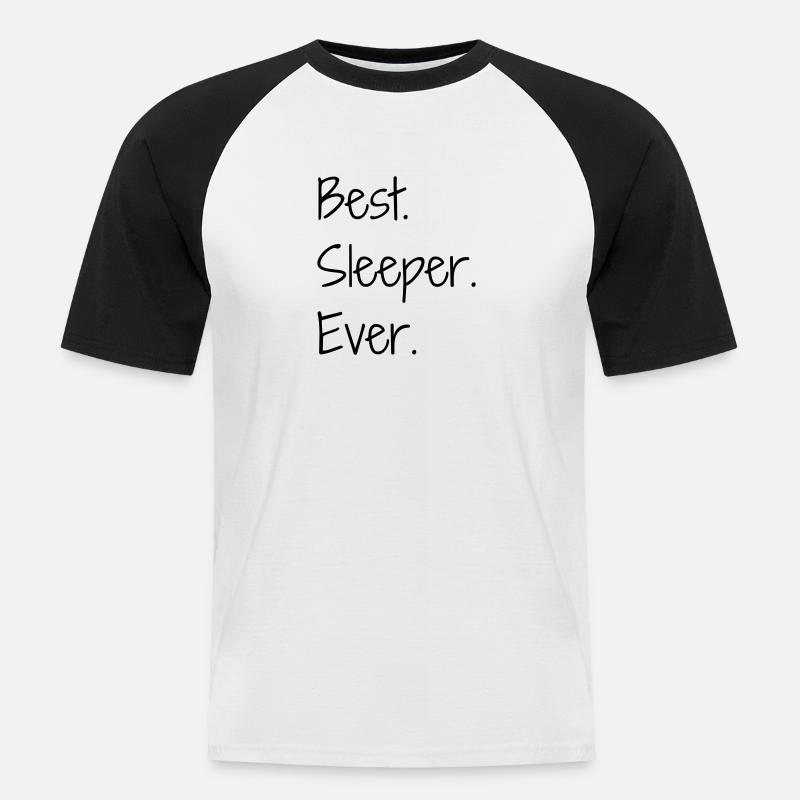 Schlaf / Schläfer / Müdigkeit / Rest - Männer Baseball-T-Shirt - Weiß/Schwarz