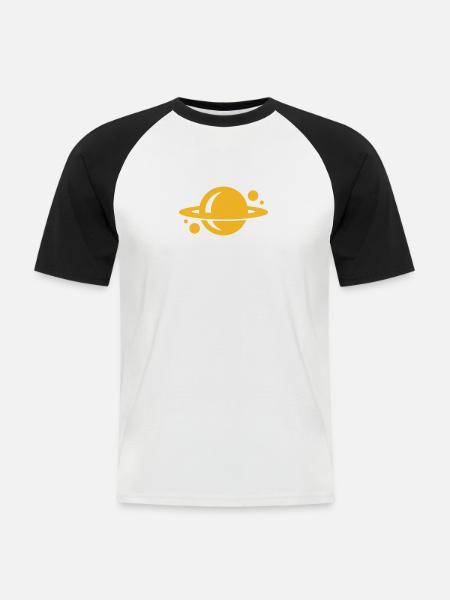 planet - Männer Baseball-T-Shirt - Weiß/Schwarz