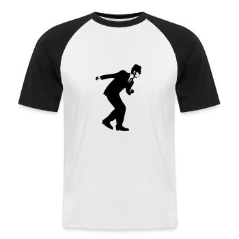 Rude Boy - Men's Baseball T-Shirt - white/black - Front - Nik (191cm)