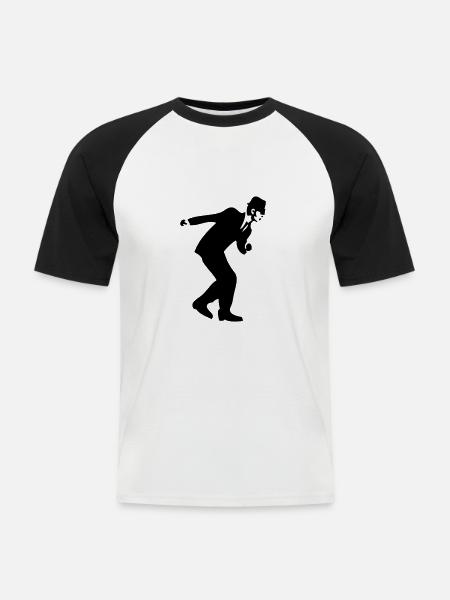 Rude Boy - T-shirt baseball manches courtes Homme - blanc/noir