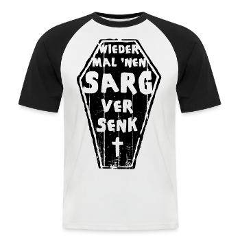 Again a coffin sunk - Men's Baseball T-Shirt - white/black - Front - Nik (191cm)