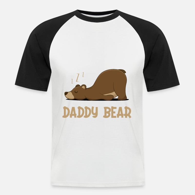 Daddy Bear - Männer Baseball-T-Shirt - Weiß/Schwarz